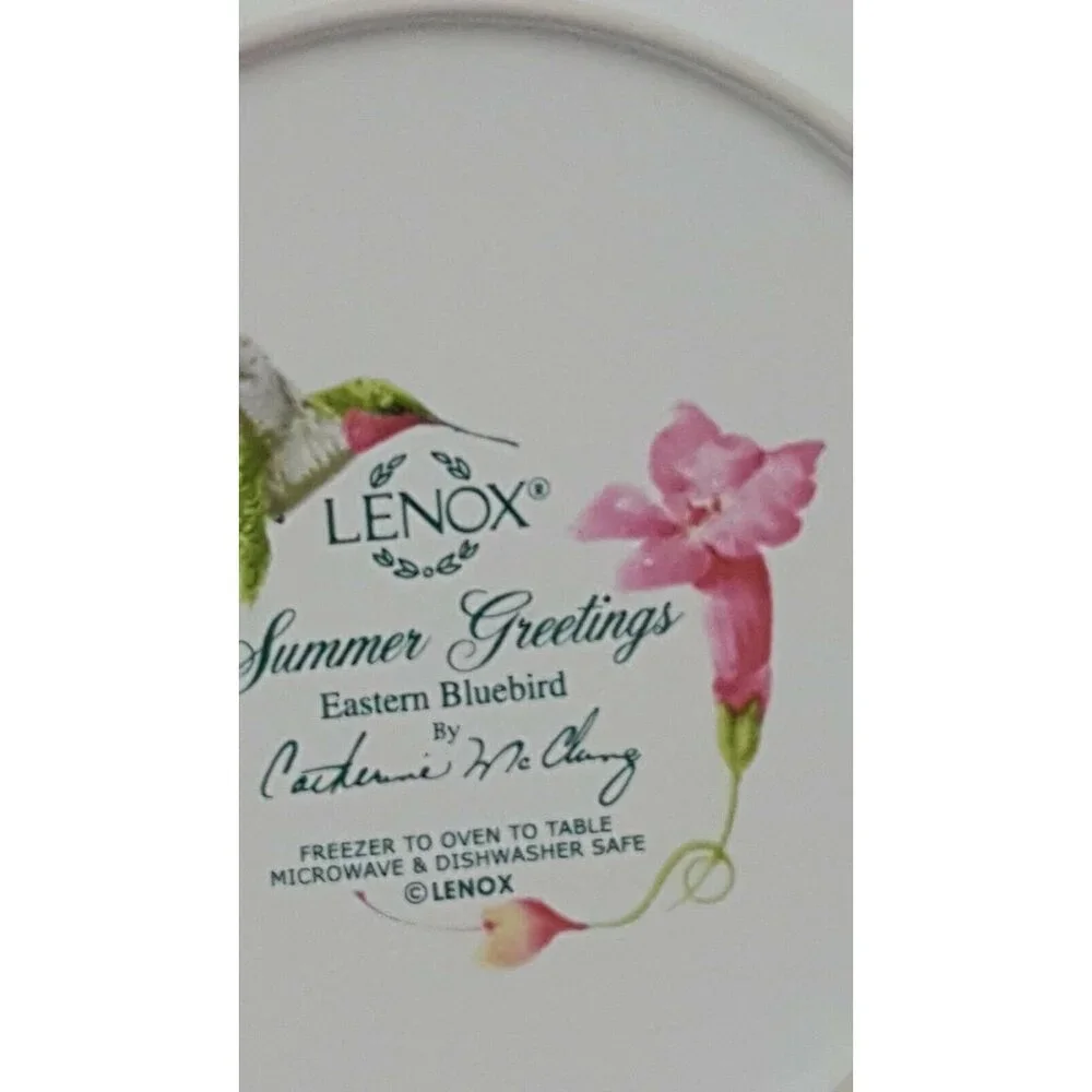 2 Lenox Summer Greetings Eastern Bluebird Catherine McClund Salad Plates‎ 8.5
